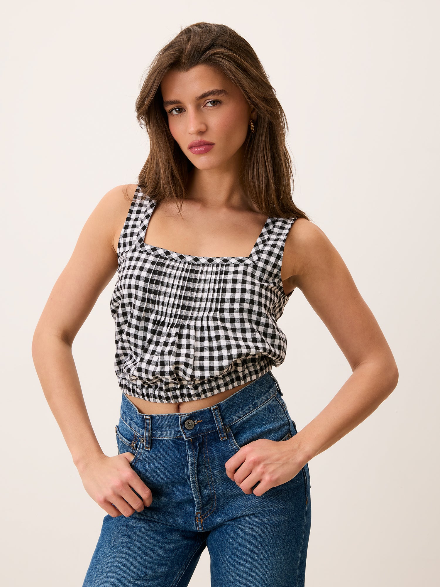 Top MINA - Vichy Noir