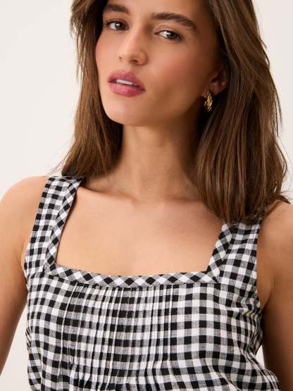 Top MINA - Vichy Noir