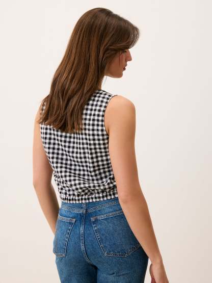 Top MINA - Vichy Noir