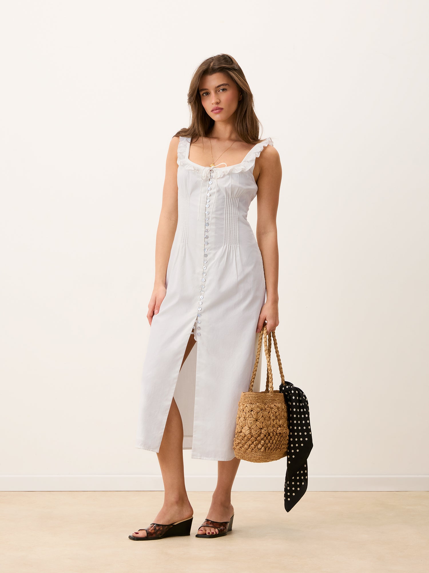 Robe MONIQUE - Uni Blanc