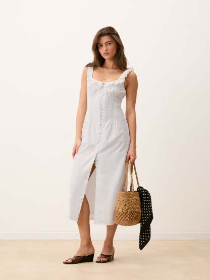 Robe MONIQUE - Uni Blanc