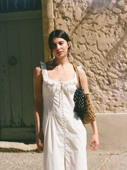 Robe MONIQUE - Uni Blanc