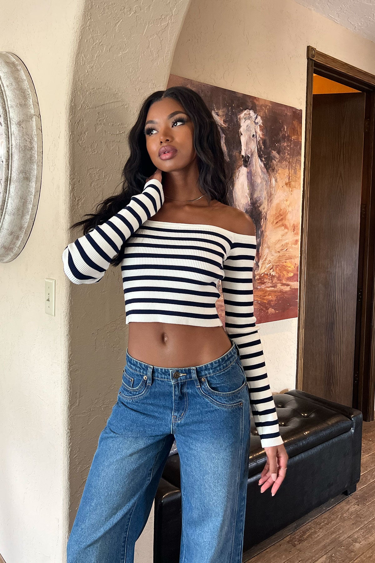 Miranda Off Shoulder Knit Top - MIX