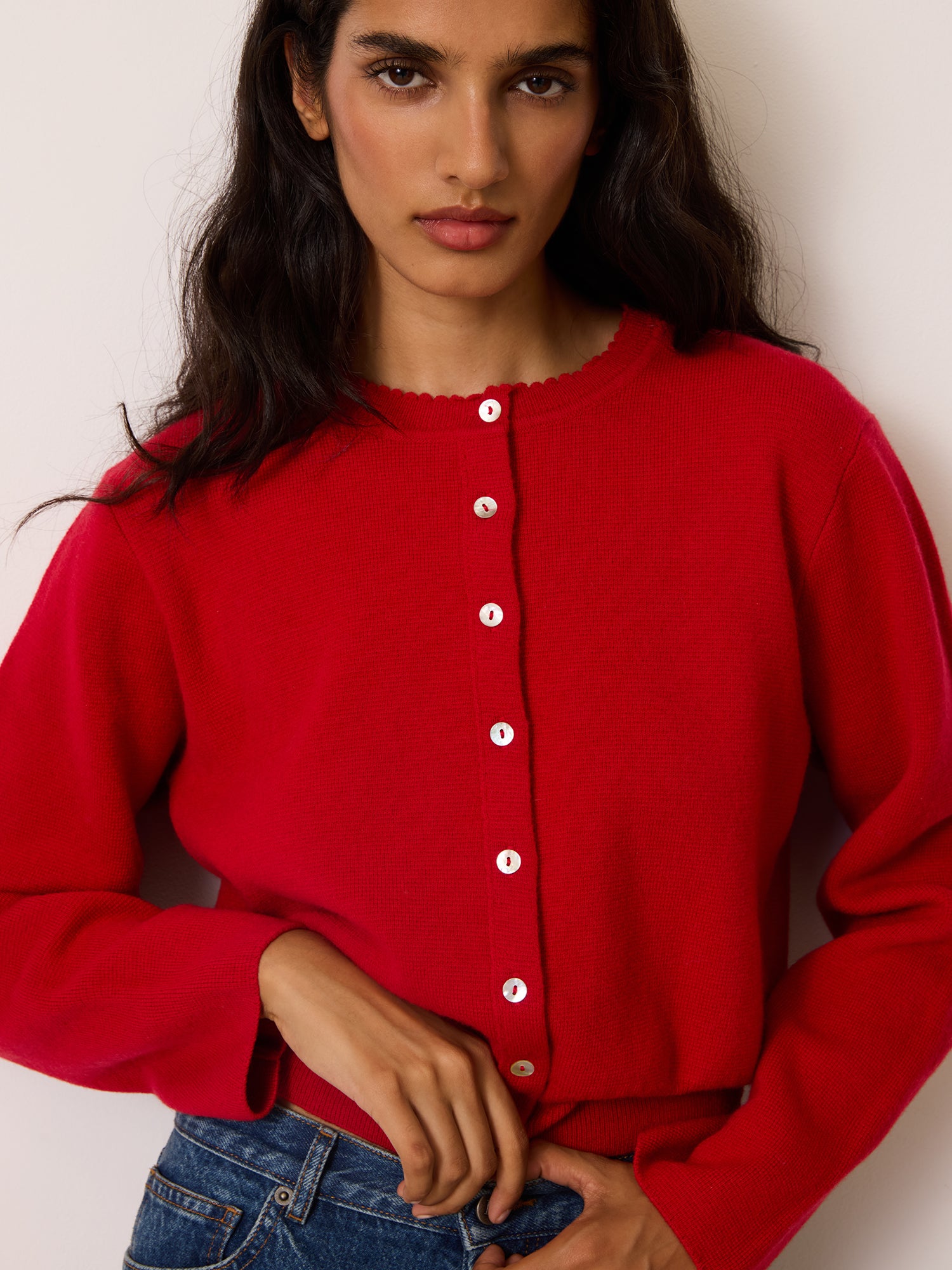 Cardigan NATHALIE - Uni Rouge