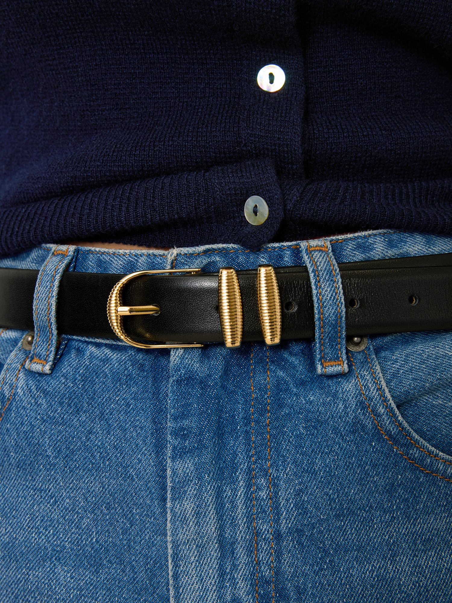 Ceinture SOUPIR - Cuir Noir
