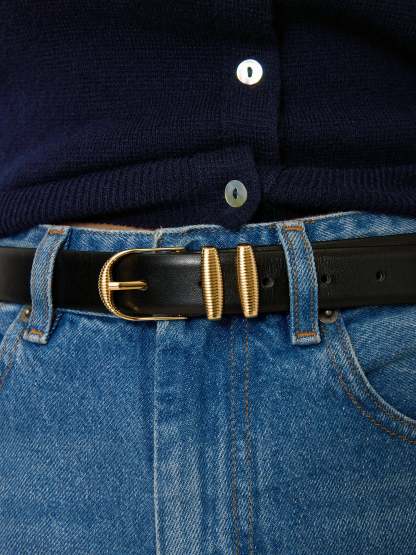 Ceinture SOUPIR - Cuir Noir