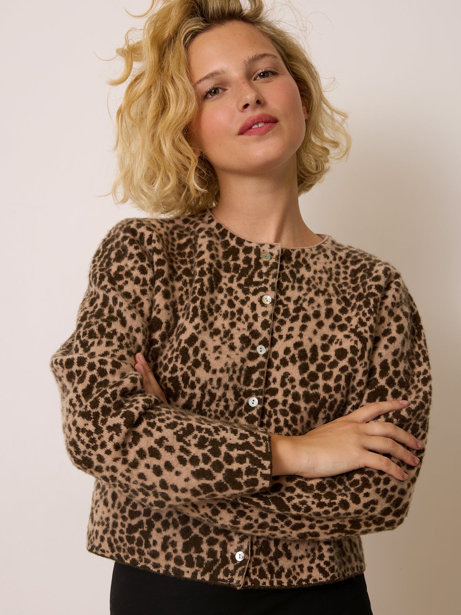 Cardigan NATHOU - JACQUARD LEOPARD