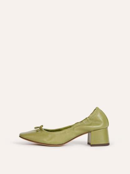 Ballerines NICOISE - CUIR OLIVE