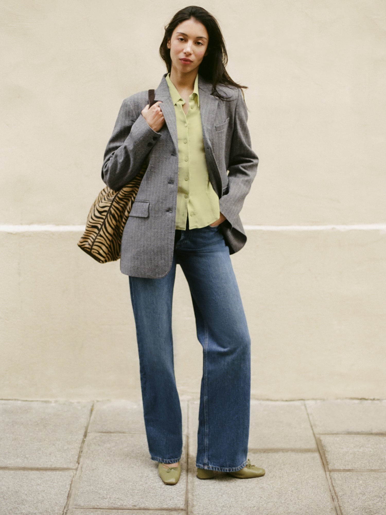 Ballerines NICOISE - CUIR OLIVE