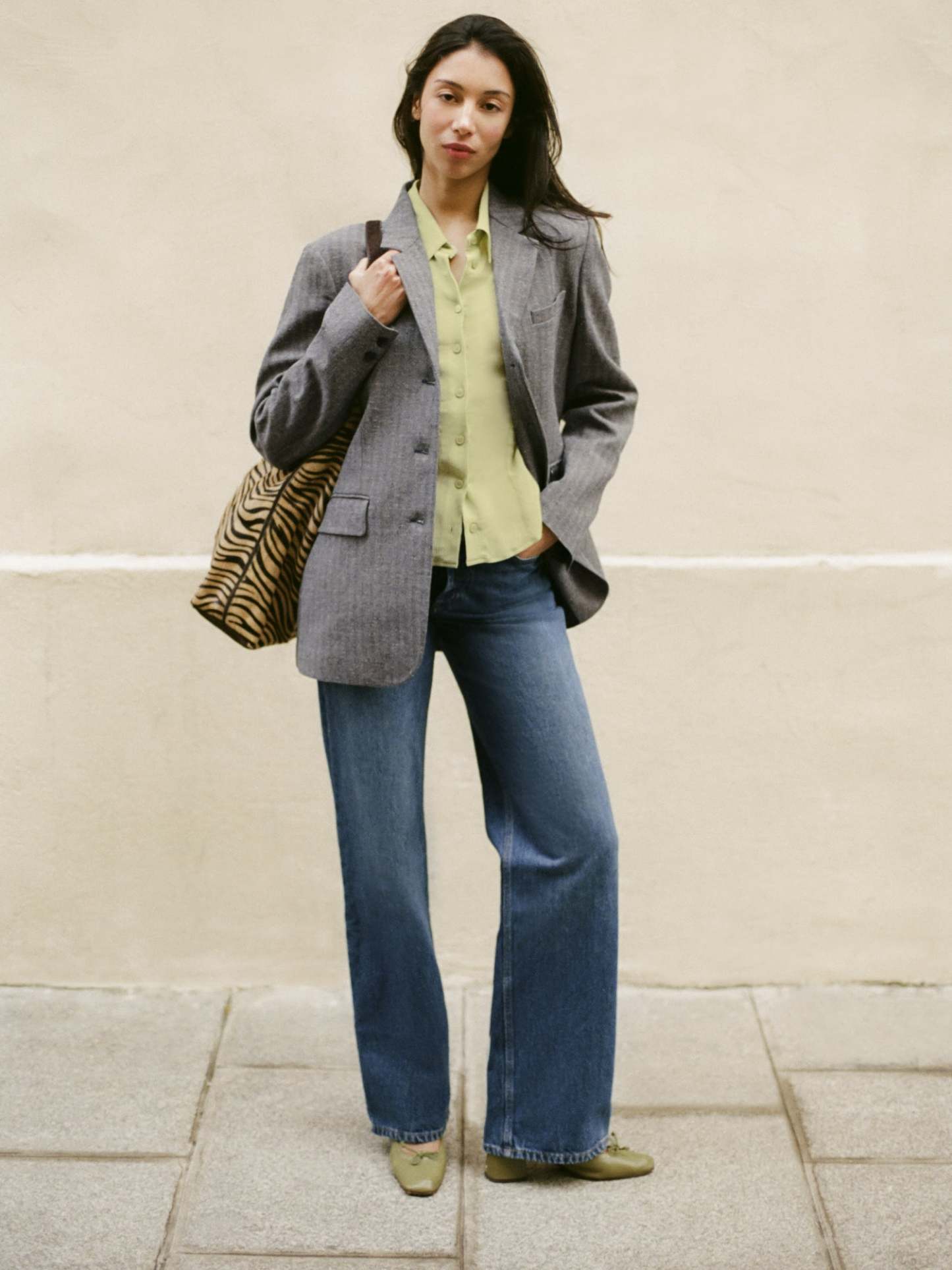 Ballerines NICOISE - CUIR OLIVE