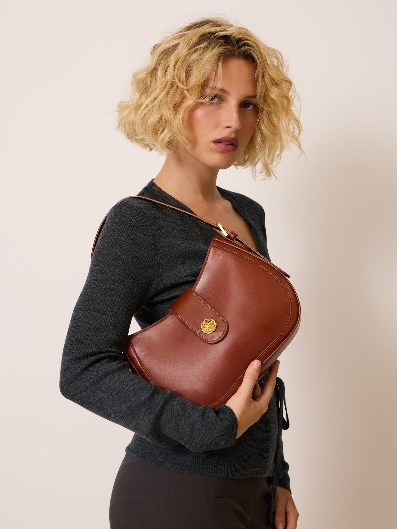 Sac GALA - Cuir Caramel