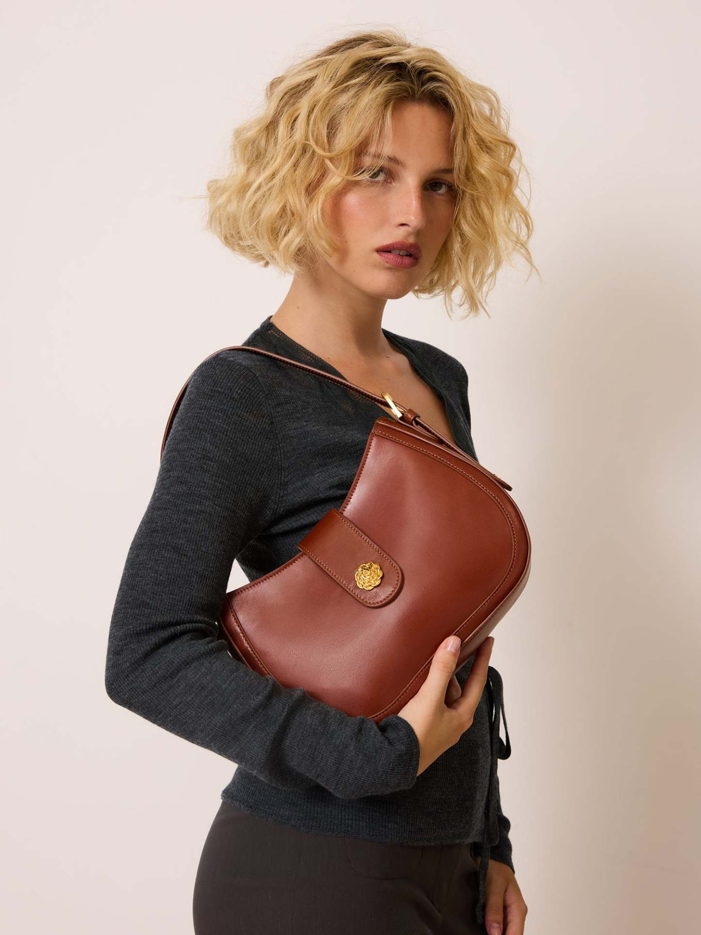 Sac GALA - Cuir Caramel