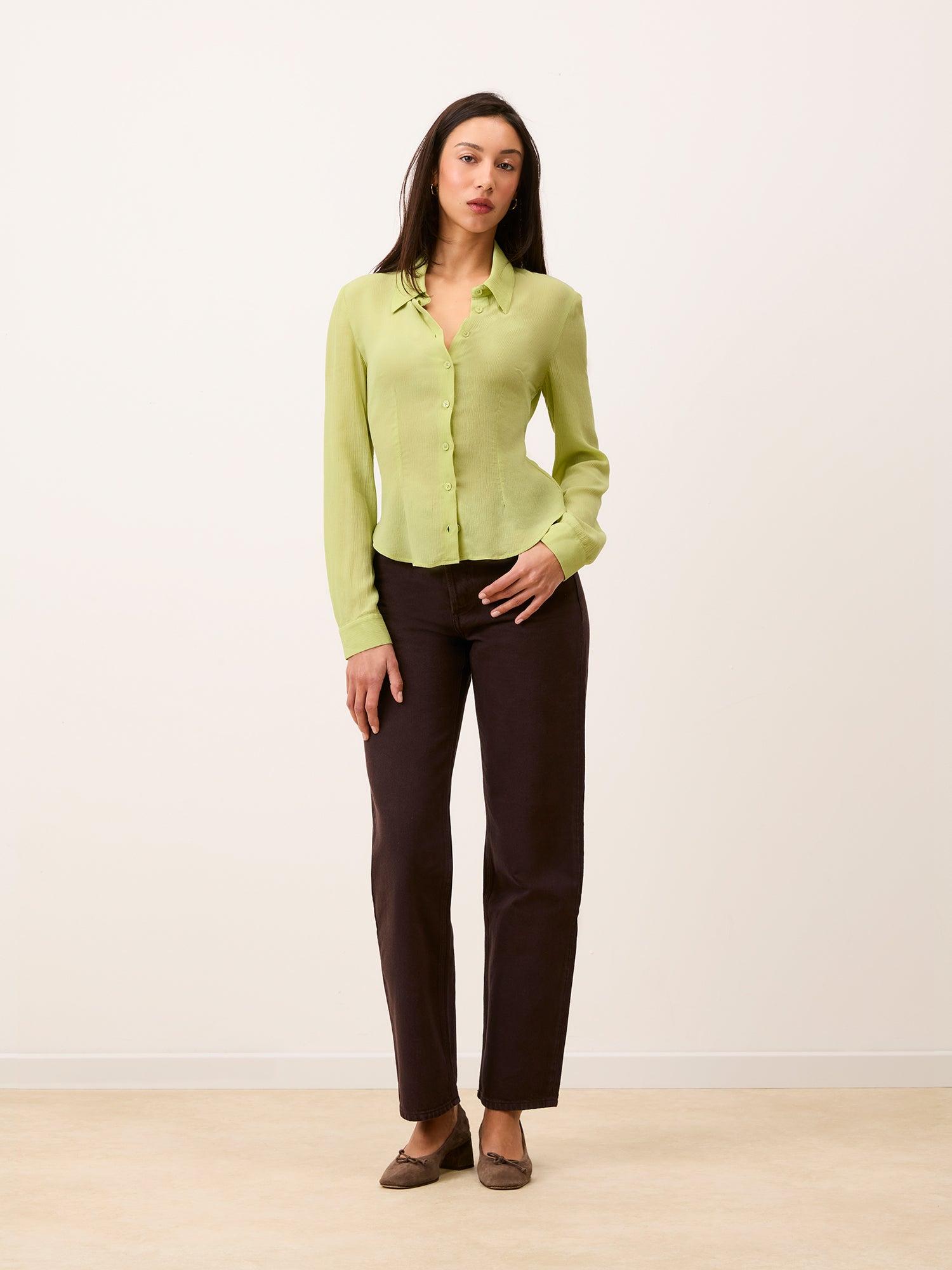 Chemise PALMYRA - MOUSSELINECRINKLE PISTACHE