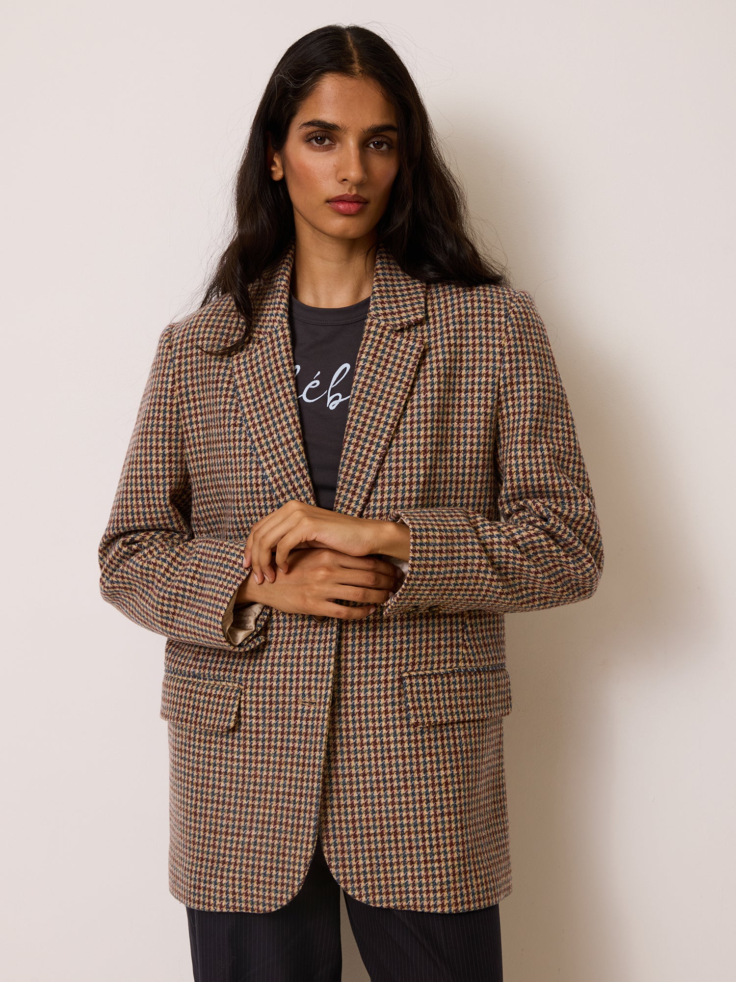 Veste JACQUES - Pied De Poule Moutarde