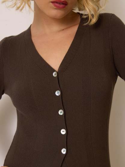 Cardigan PENNY - Uni Chocolat
