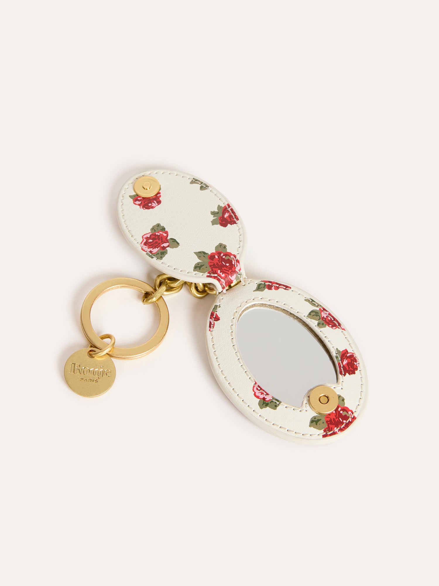 Porte-clés CHARME - FLEURS ECRU