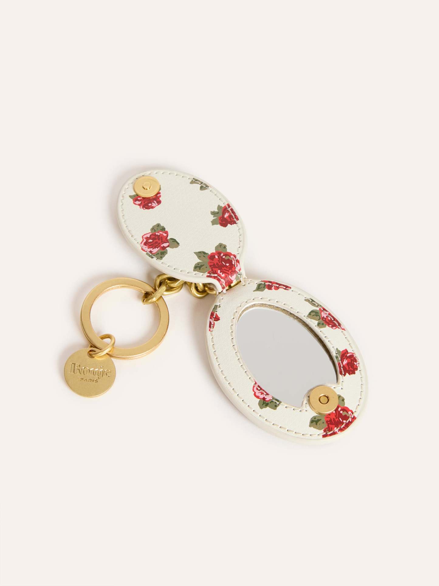 Porte-clés CHARME - FLEURS ECRU