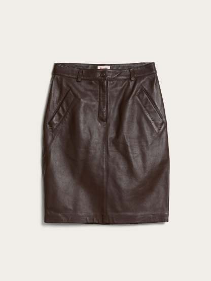 Jupe RENEE - CUIR CACHOU