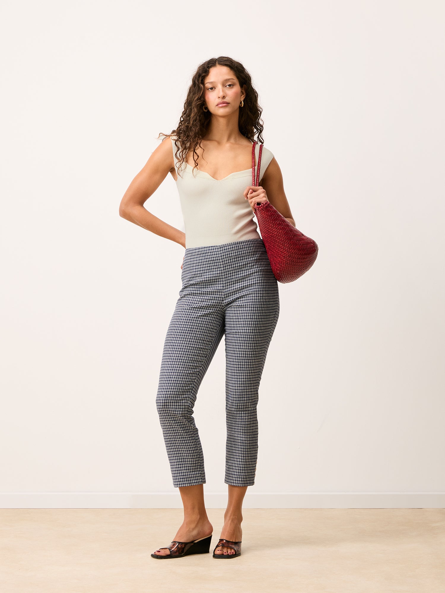 Pantalon ZOLA - Carreaux Marine