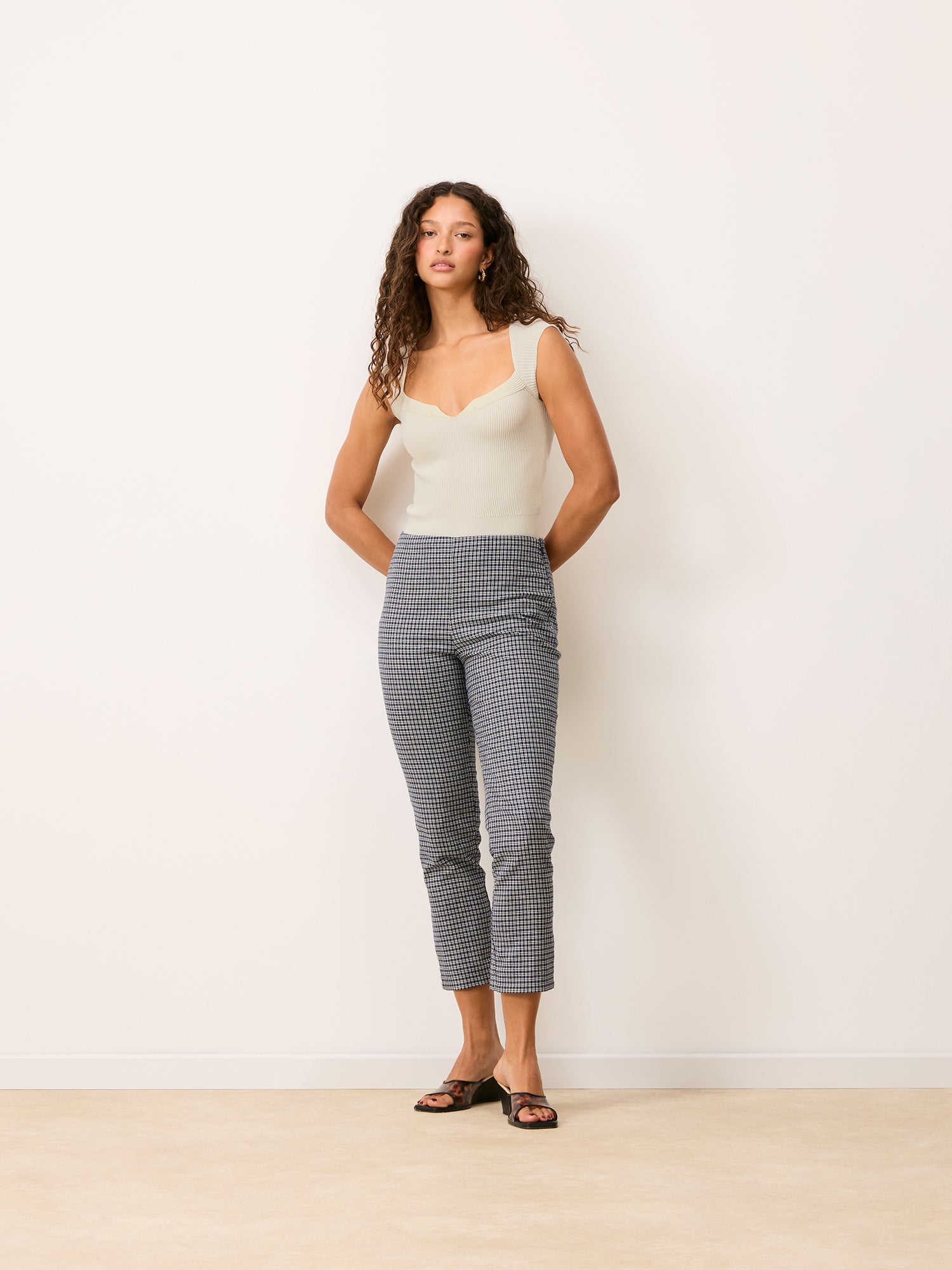 Pantalon ZOLA - Carreaux Marine