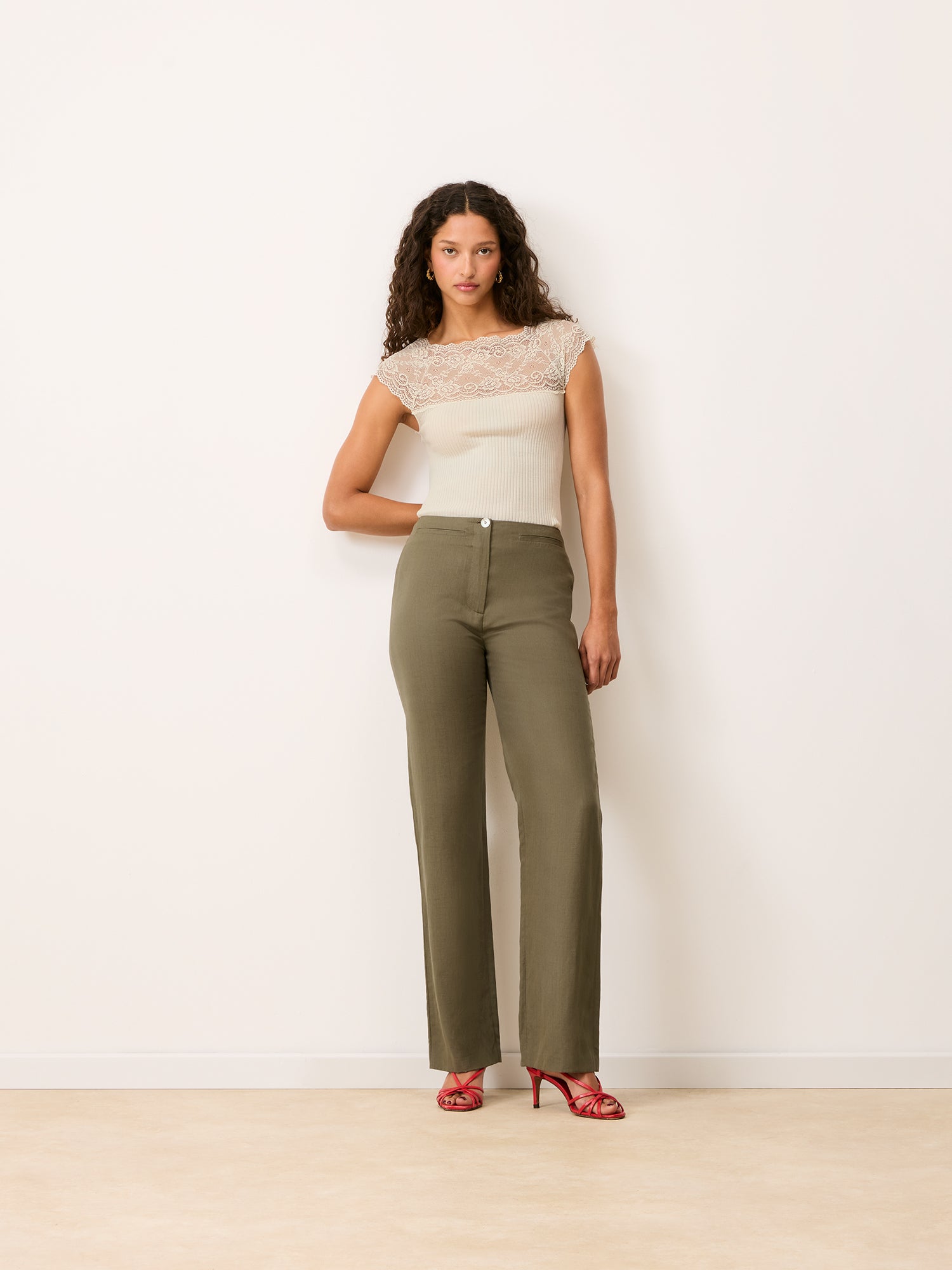 Pantalon EDMOND - Uni Amande