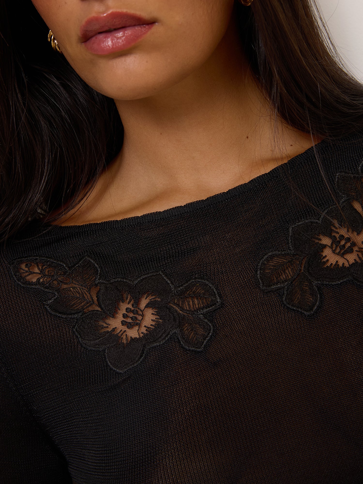 Pull RETAJ - BRODERIE  NOIR