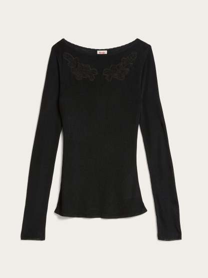 Pull RETAJ - BRODERIE  NOIR
