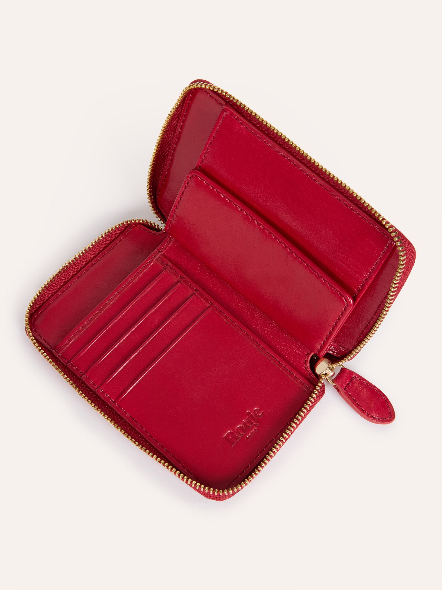 Porte-Monnaie RISTRETTO - CUIR VIEILLI ROUGE