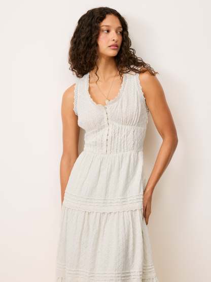 Robe ROSELENE - Broderie anglaise blanche