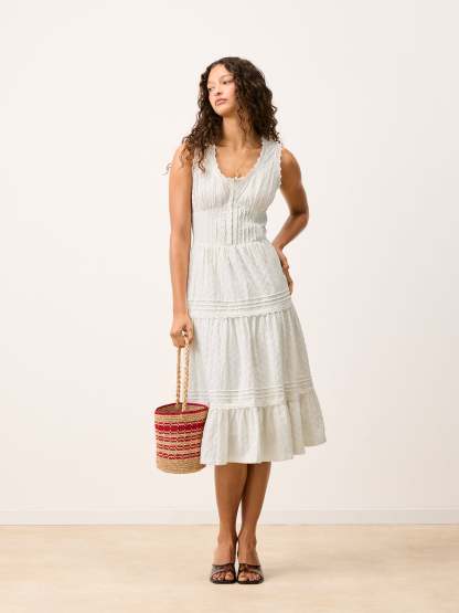 Robe ROSELENE - Broderie anglaise blanche