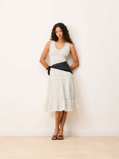 Robe ROSELENE - Broderie anglaise blanche