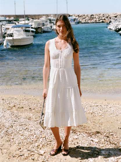 Robe ROSELENE - Broderie anglaise blanche