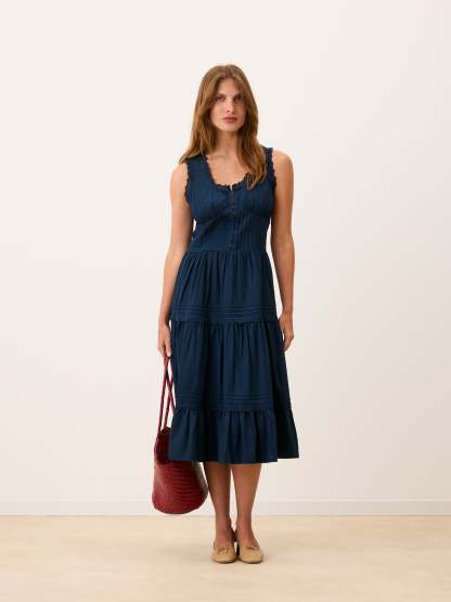 Robe ROSELENE - BRODE BLEUINDIGO