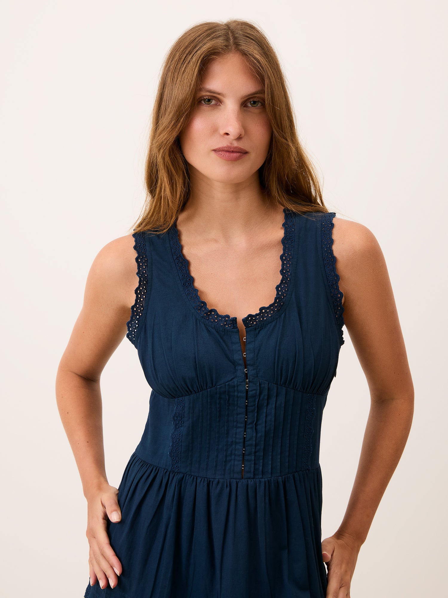Robe ROSELENE - BRODE BLEUINDIGO