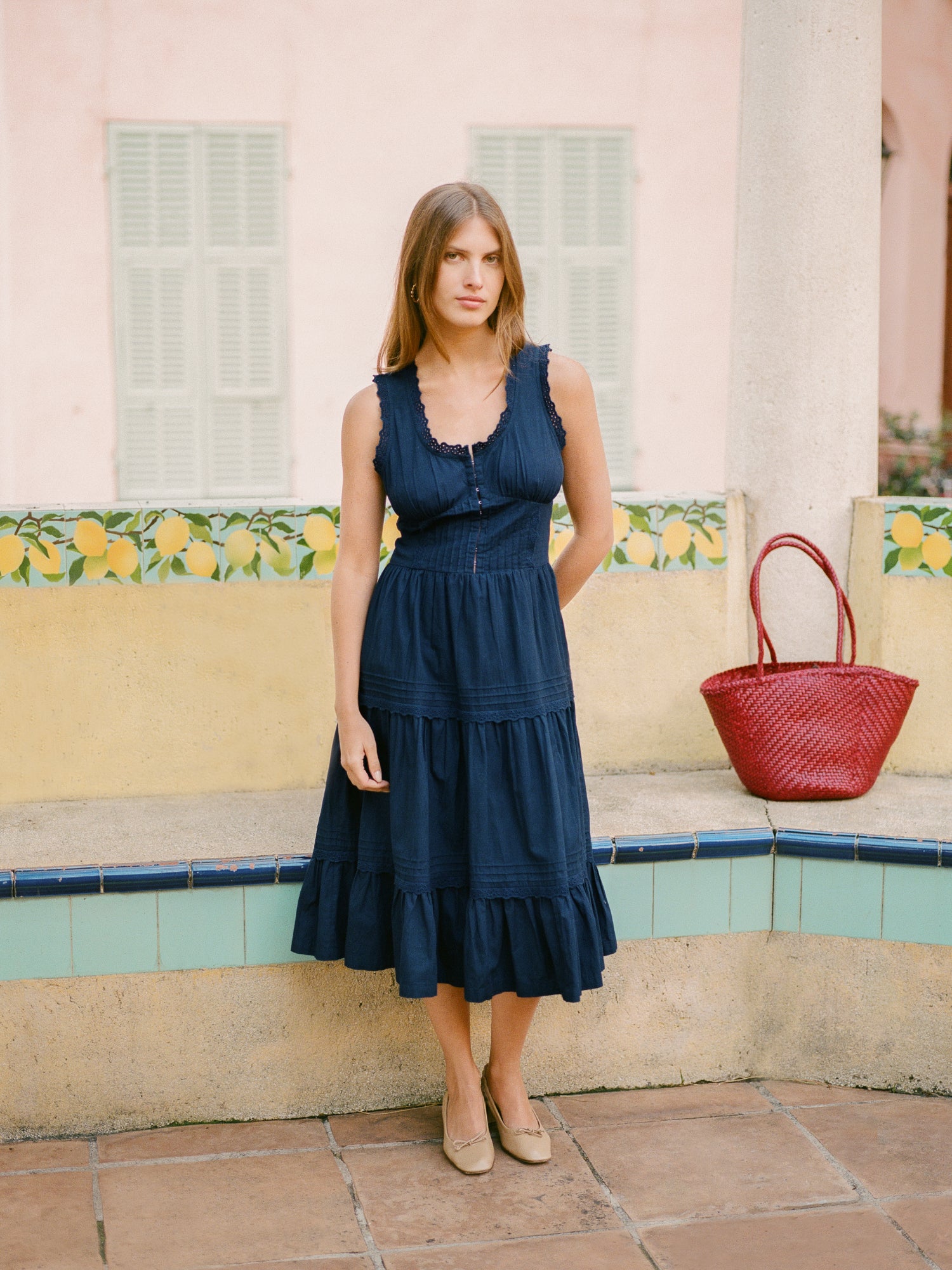 Robe ROSELENE - BRODE BLEUINDIGO