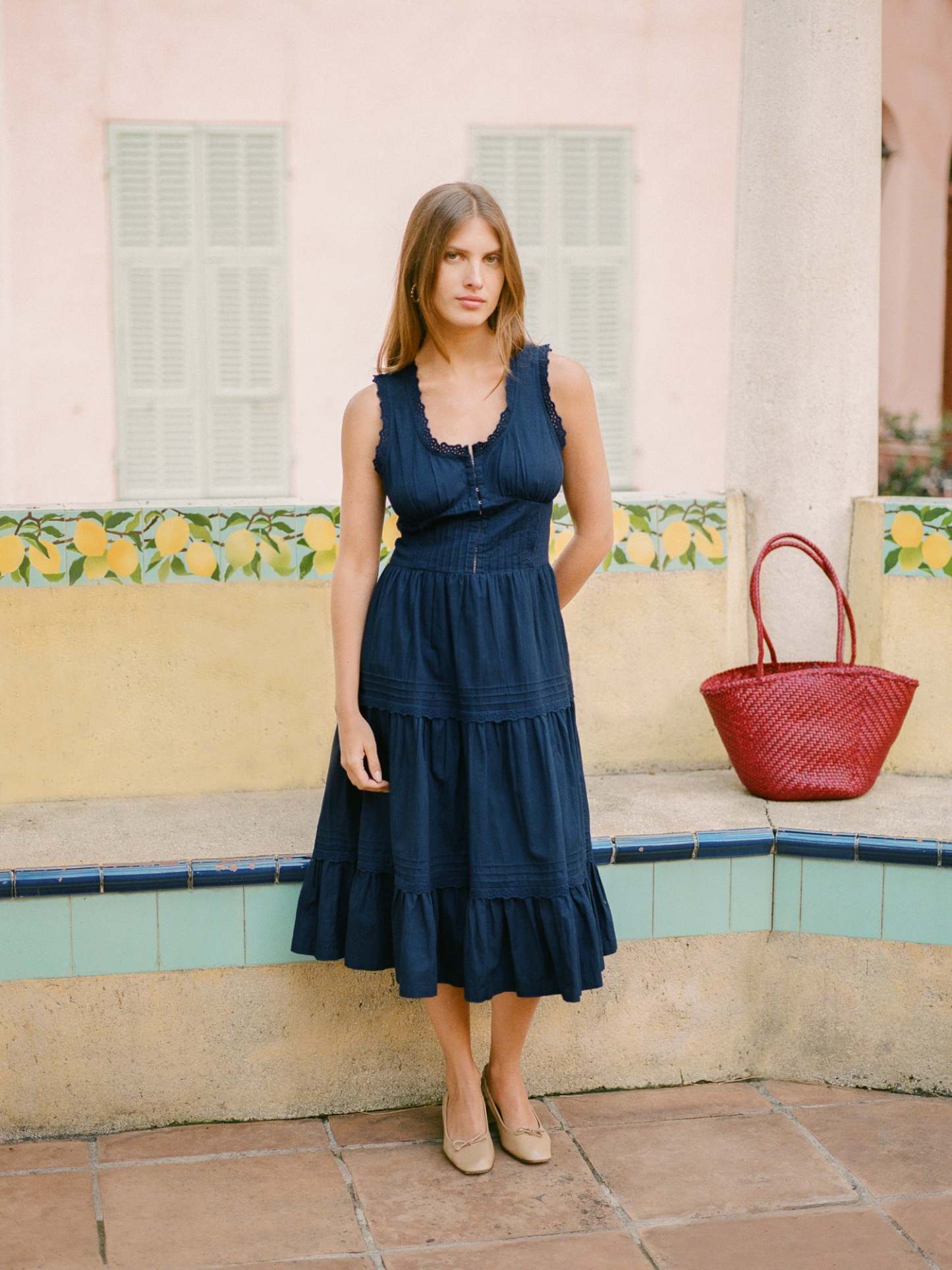 Robe ROSELENE - BRODE BLEUINDIGO
