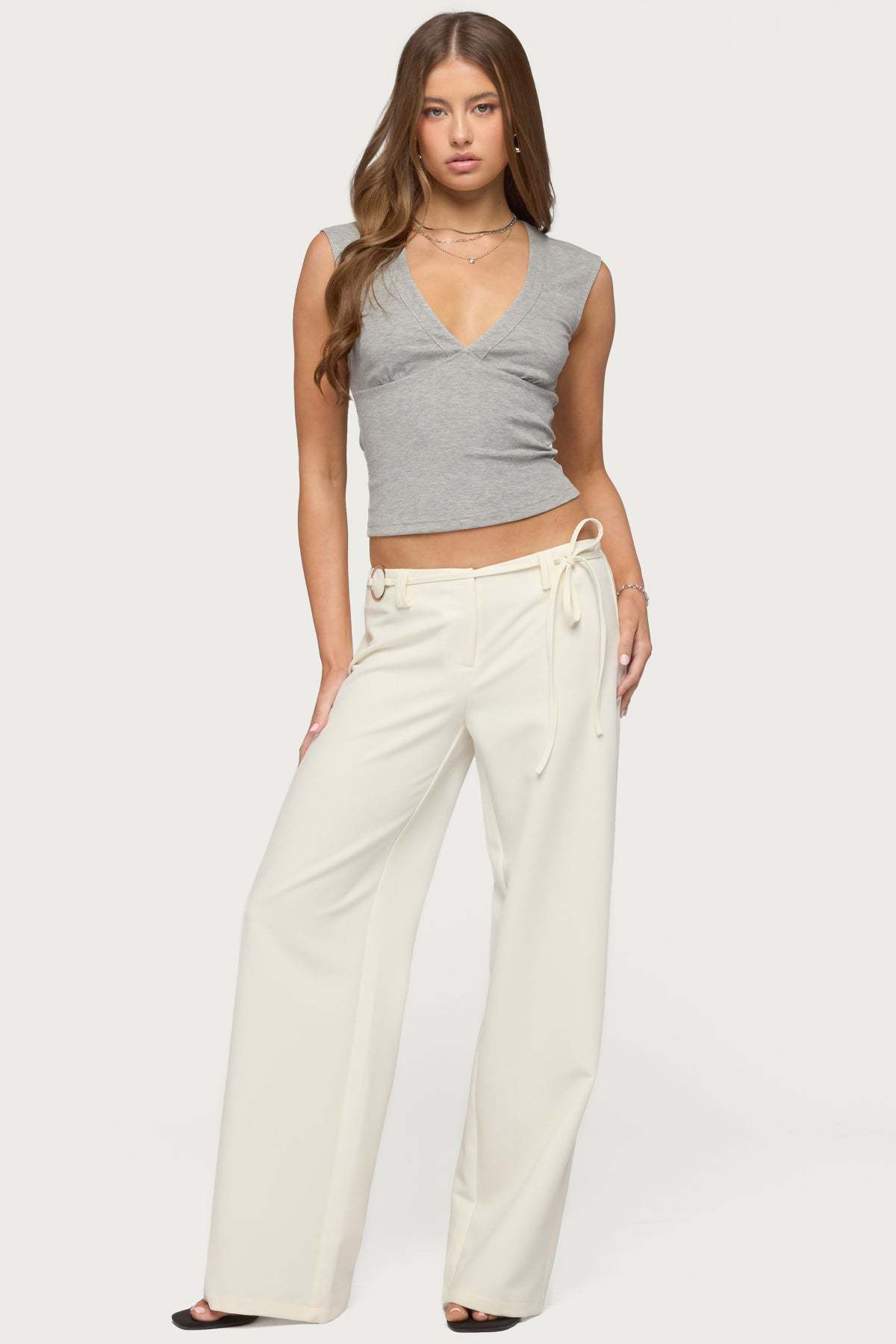 Raphael Tie Belt Pants - WHITE
