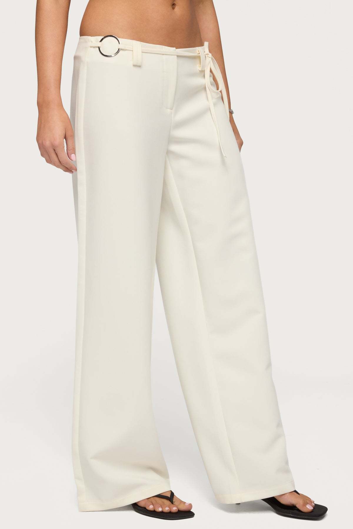 Raphael Tie Belt Pants - WHITE