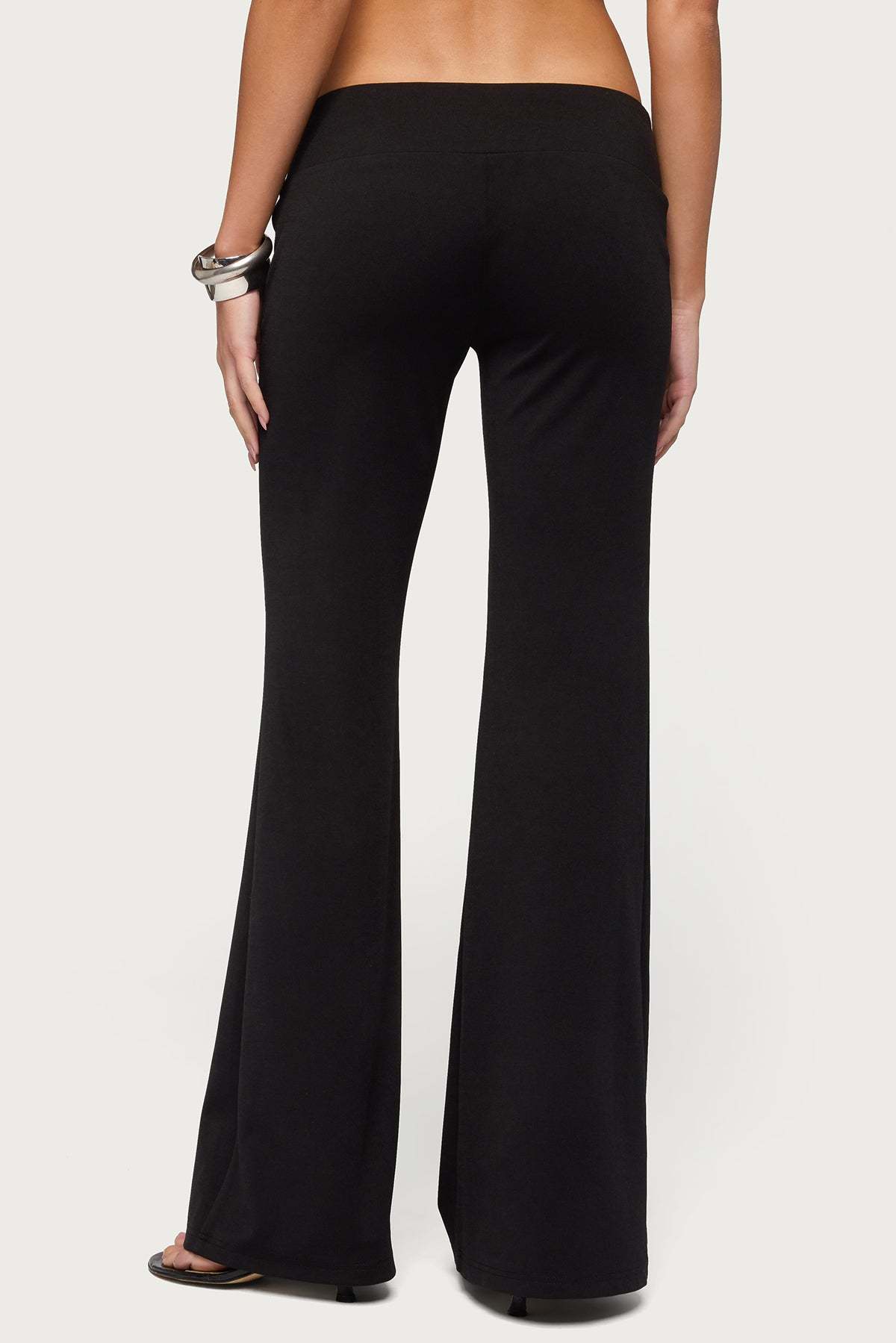 Katalia Sequin Flared Pants - BLACK