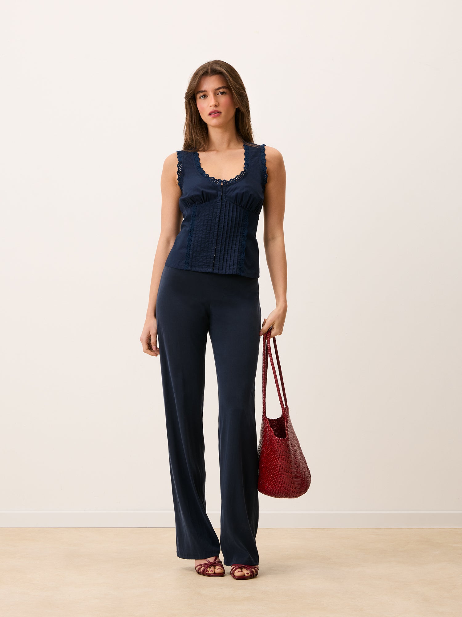 Pantalon GLENDA - Uni Marine