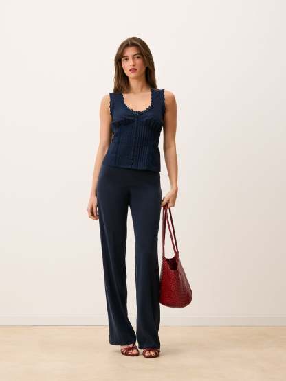 Pantalon GLENDA - Uni Marine