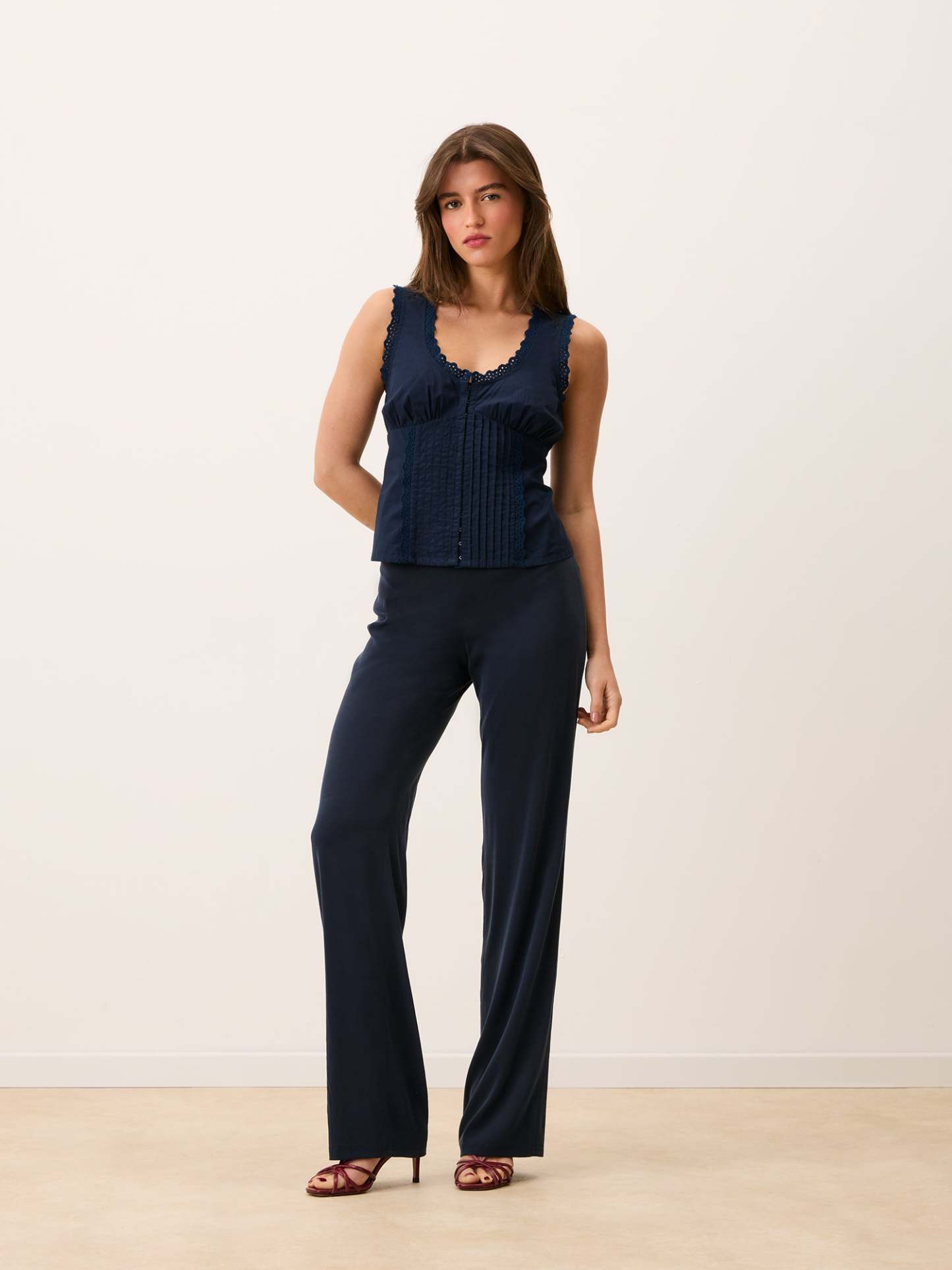 Pantalon GLENDA - Uni Marine
