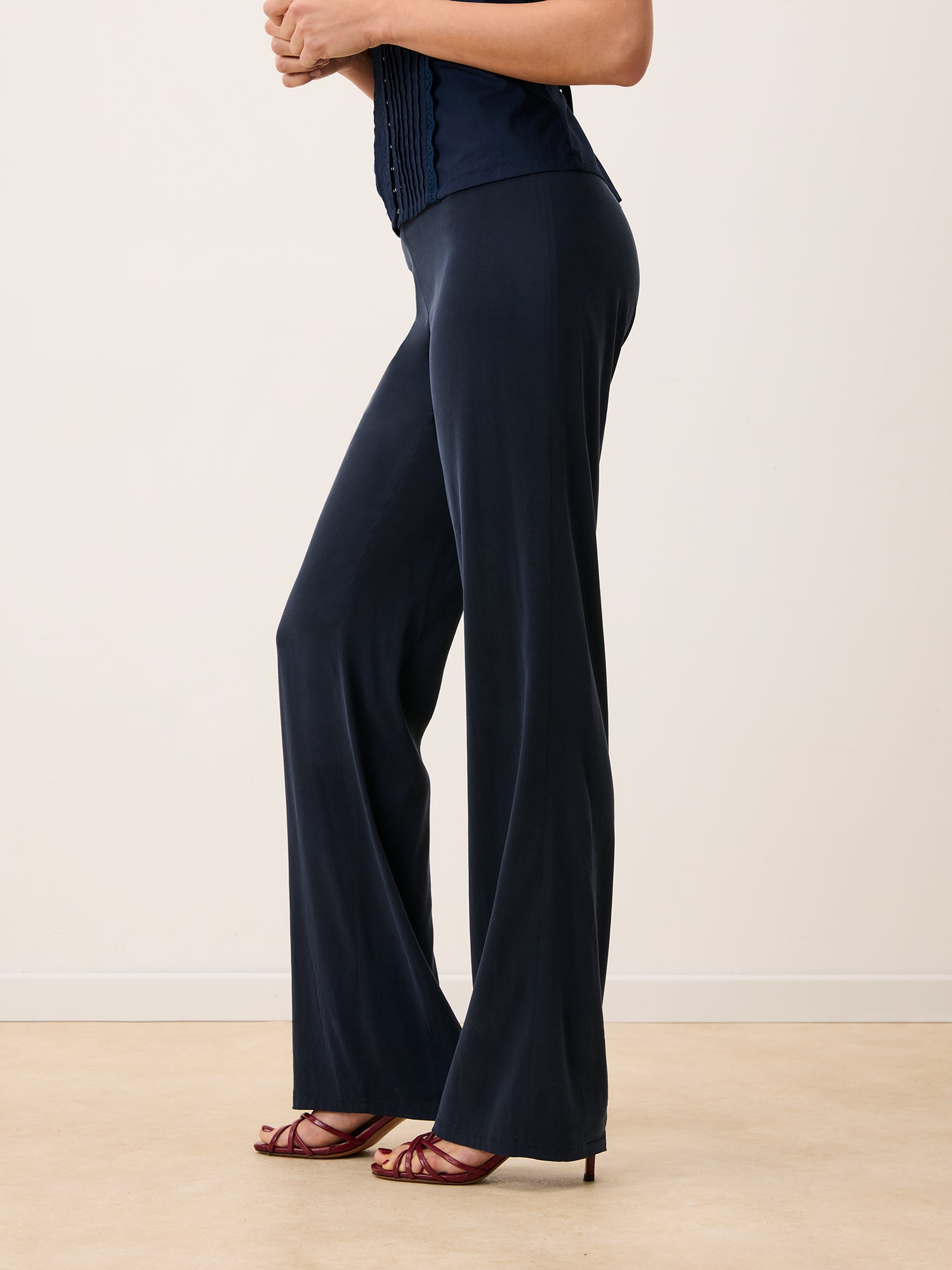 Pantalon GLENDA - Uni Marine