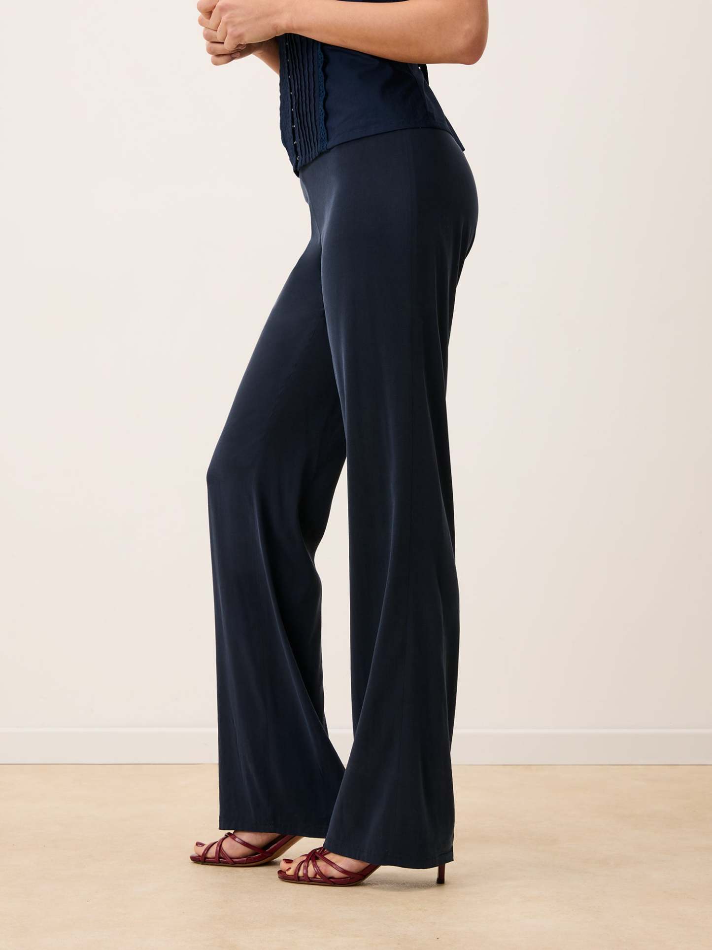 Pantalon GLENDA - Uni Marine