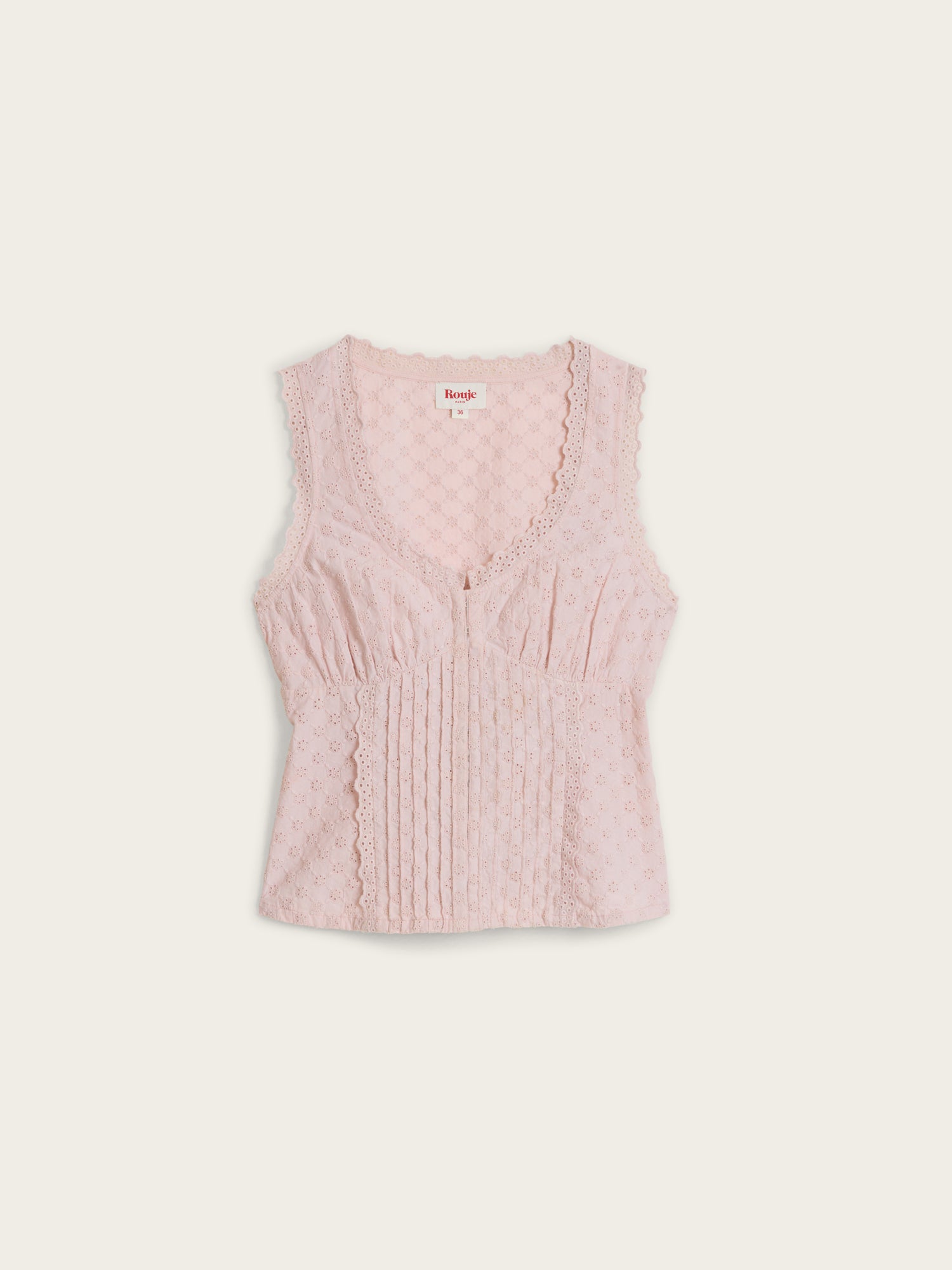 Top SHONA - Brodrerie Anglaise Lilas