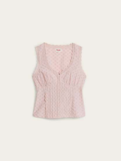 Top SHONA - Brodrerie Anglaise Lilas