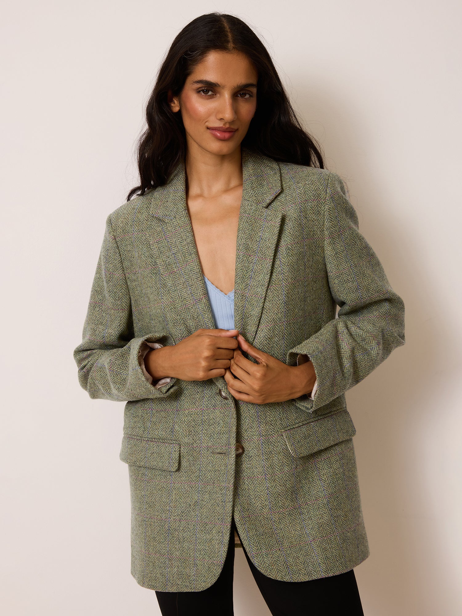 Veste JACQUES - Chevron Carreaux Menthe