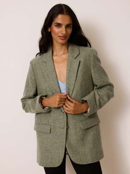 Veste JACQUES - Chevron Carreaux Menthe