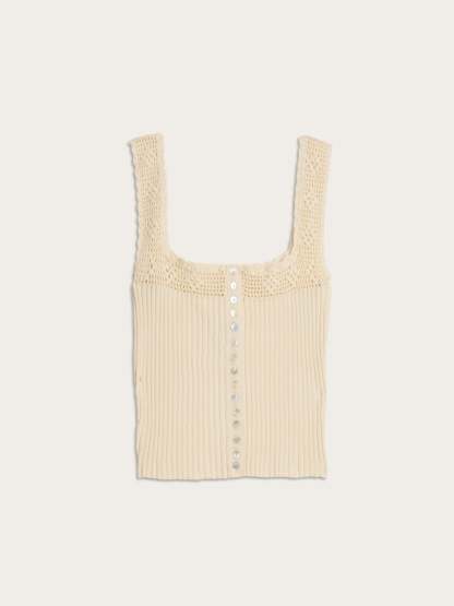 Top TAREK - CROCHET ÉCRU