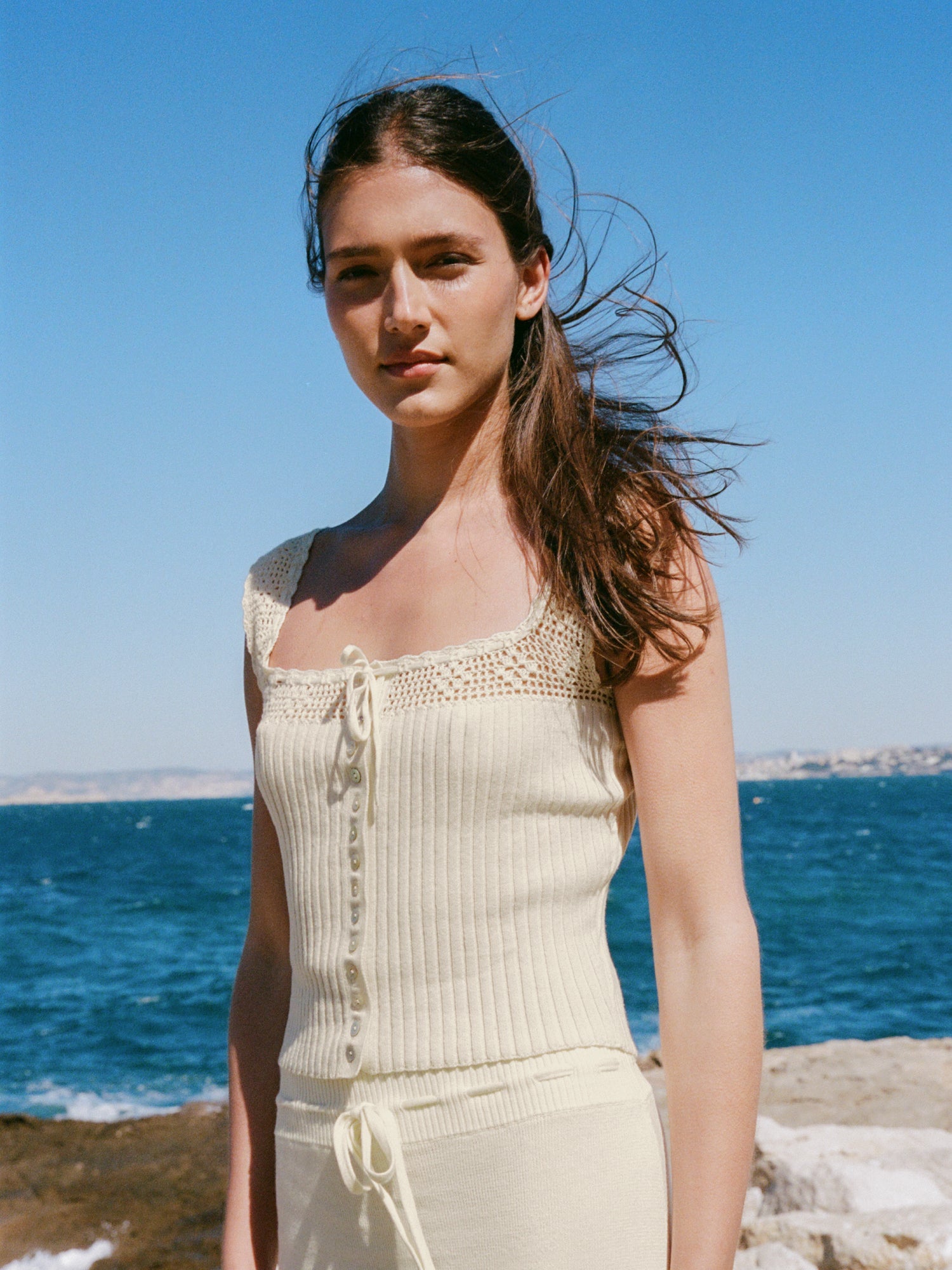 Top TAREK - CROCHET ÉCRU